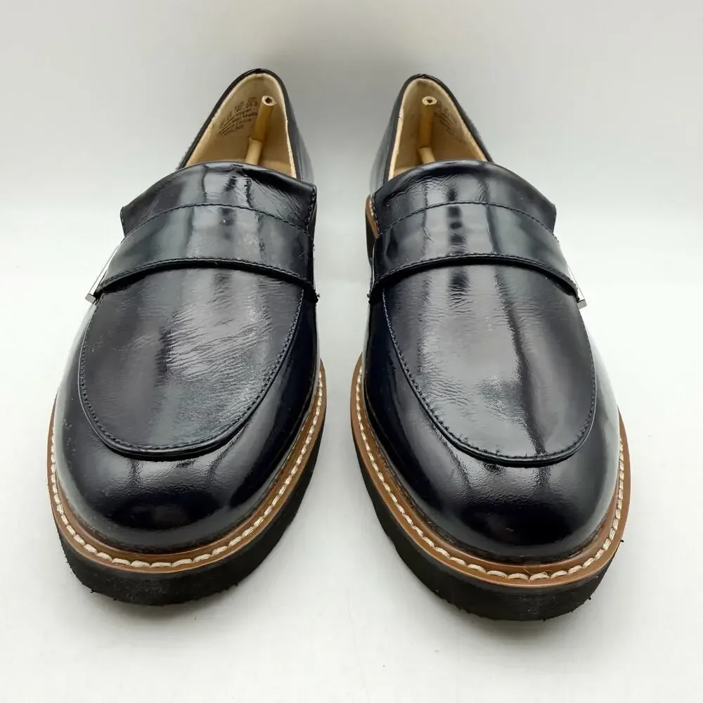 Naturalizer Womens Adiline Loafers US 9 Narrow EU 40 Blue Black Leather EUC